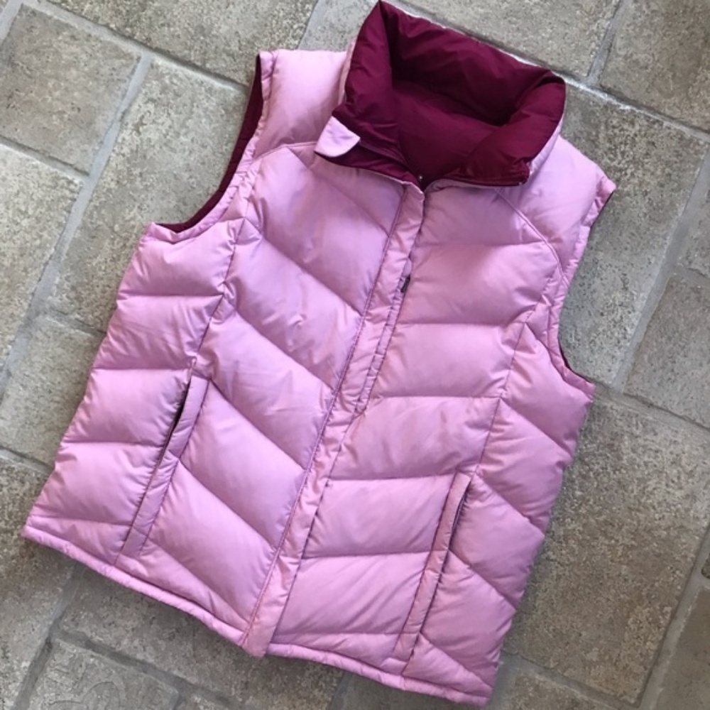 COLUMBIA Women's Reversible Down Filled Puffer Pink Vest XS EC